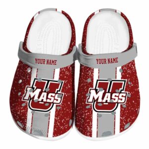 customized umass minutemen vertical stripes clog best selling