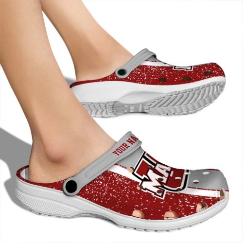 customized umass minutemen vertical stripes clog fashion forward