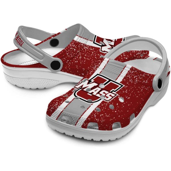 customized umass minutemen vertical stripes clog high quality