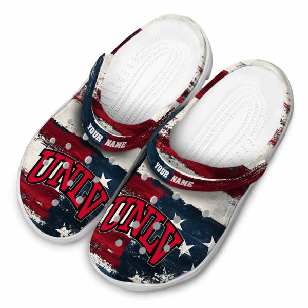 customized unlv rebels patriotic stripes clog latest model