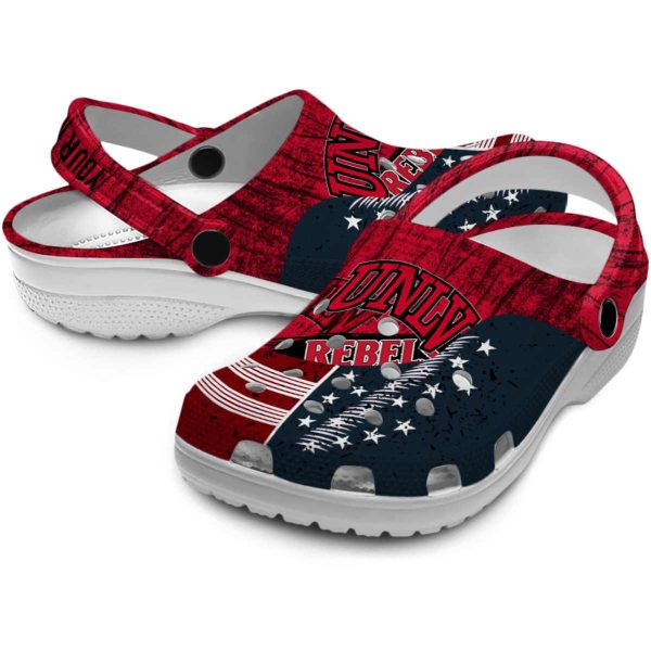 customized unlv rebels star spangled side pattern clog high quality