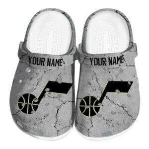 customized utah jazz cracked texture clog best selling