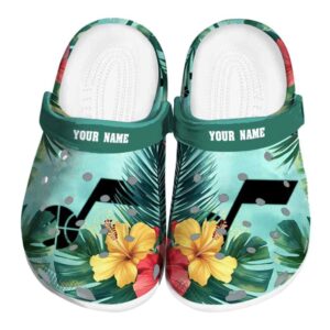 customized utah jazz tropical vibes clog best selling