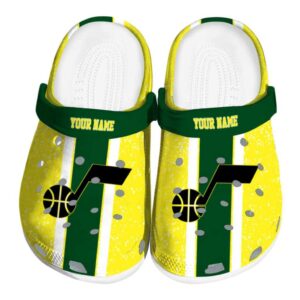 customized utah jazz vertical stripes clog best selling
