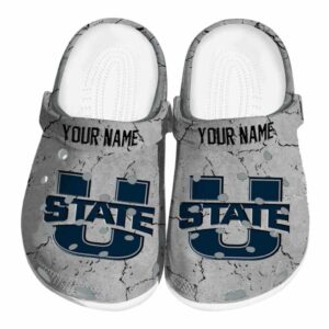 customized utah state aggies cracked texture clog best selling