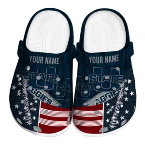 customized utah state aggies star spangled side pattern clog best selling
