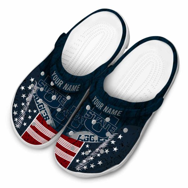 customized utah state aggies star spangled side pattern clog latest model