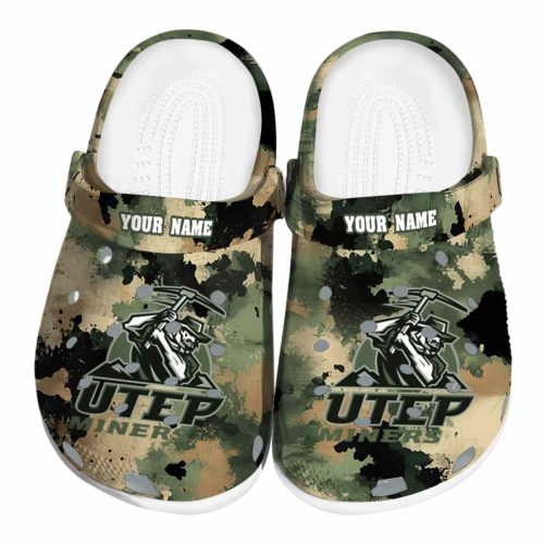 customized utep miners camouflage craze clog best selling