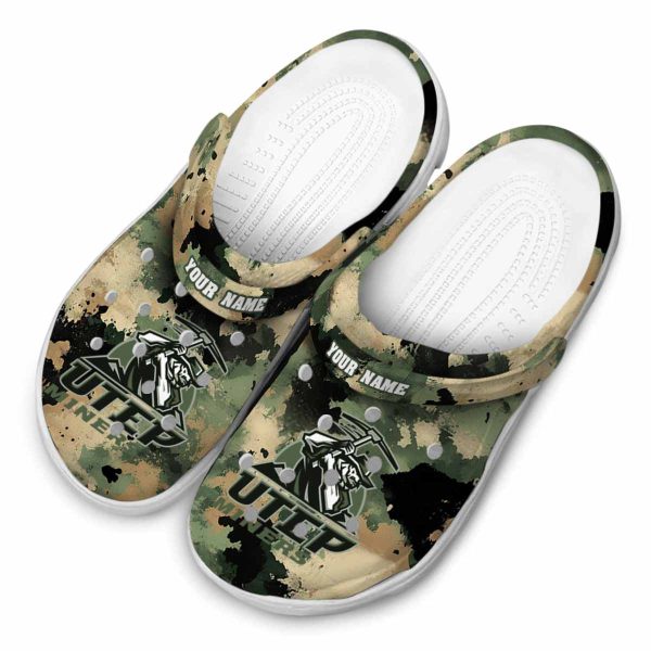 customized utep miners camouflage craze clog latest model