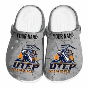 customized utep miners cracked texture clog best selling
