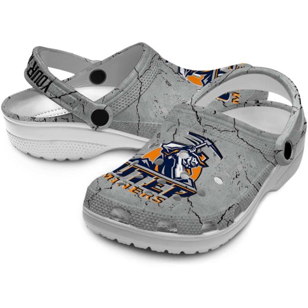 customized utep miners cracked texture clog high quality