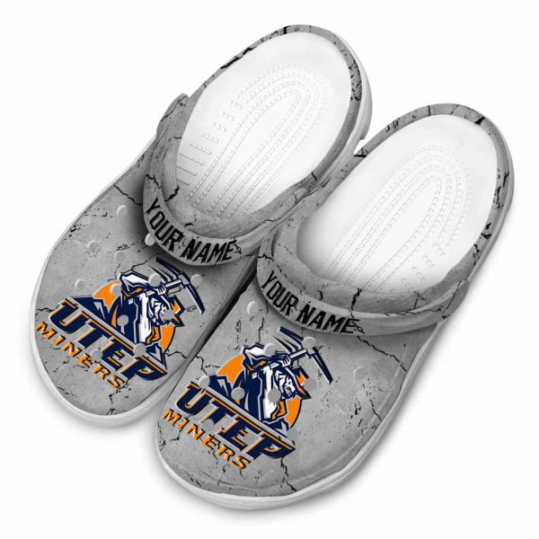 customized utep miners cracked texture clog latest model