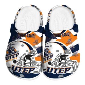 customized utep miners football helmet clog best selling