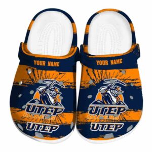 customized utep miners paint splatter graphics clog best selling