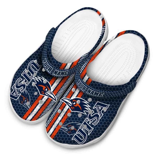customized utsa roadrunners contrasting stripes clog latest model
