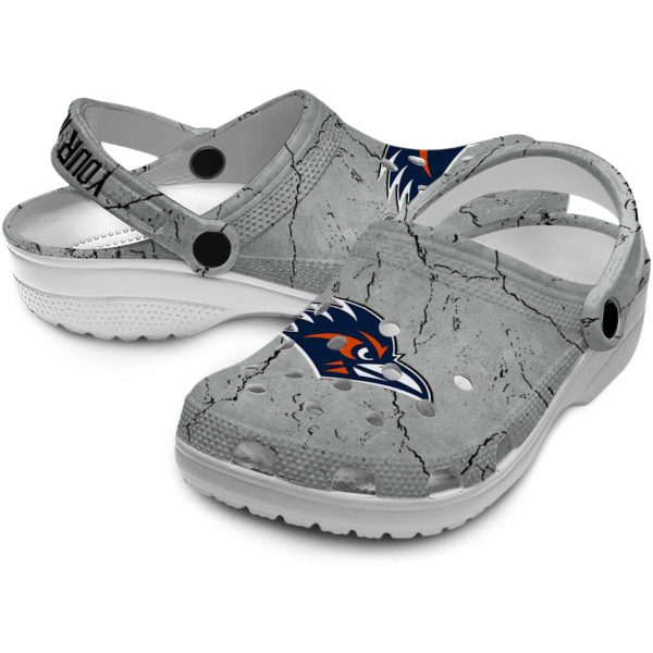 customized utsa roadrunners cracked texture clog high quality