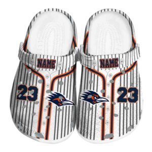 customized utsa roadrunners pinstripe pattern clog best selling