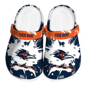 customized utsa roadrunners splatter pattern clog best selling