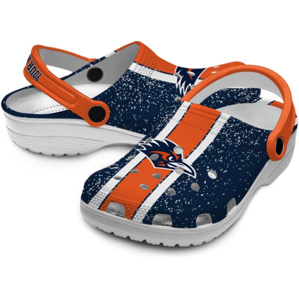 customized utsa roadrunners vertical stripes clog high quality