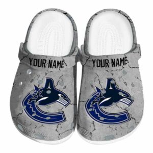 customized vancouver canucks cracked texture clog best selling