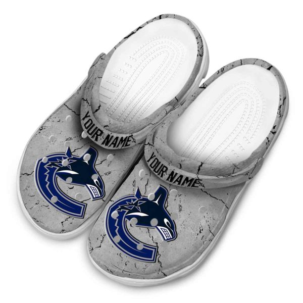 customized vancouver canucks cracked texture clog latest model