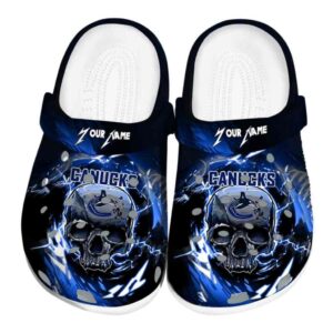 customized vancouver canucks gothic skull clog best selling