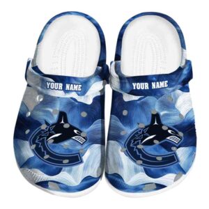 customized vancouver canucks ocean waves clog best selling
