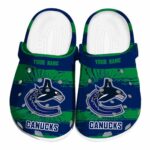 customized vancouver canucks paint splatter graphics clog best selling