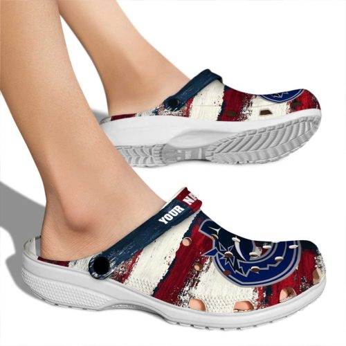 customized vancouver canucks patriotic stripes clog fashion forward