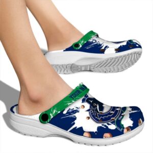 customized vancouver canucks splatter pattern clog fashion forward