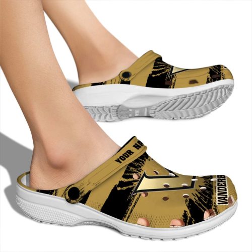 customized vanderbilt commodores paint splatter graphics clog fashion forward