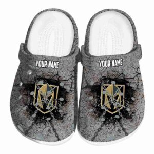 customized vegas golden knights cracked ground texture clog best selling