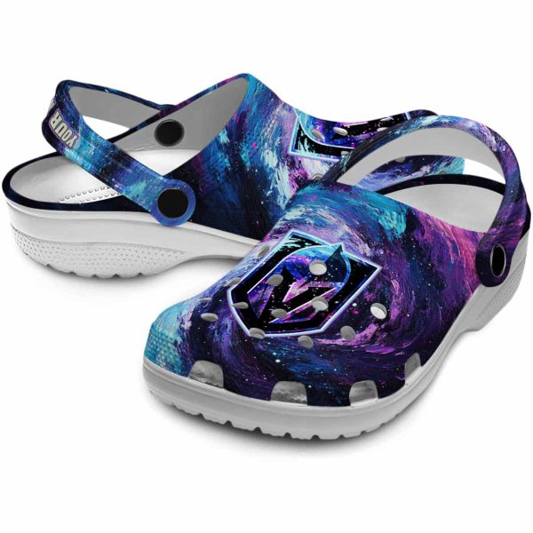 customized vegas golden knights galaxy swirl clog high quality