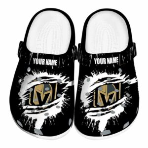 customized vegas golden knights splash motif background clog best selling
