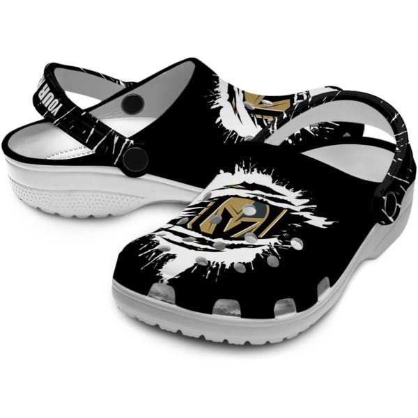 customized vegas golden knights splash motif background clog high quality