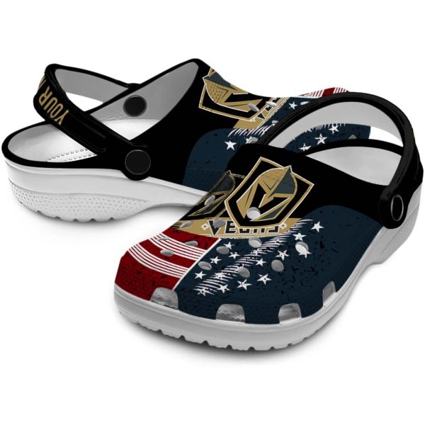 customized vegas golden knights star spangled side pattern clog high quality