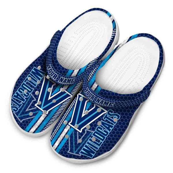 customized villanova wildcats contrasting stripes clog latest model