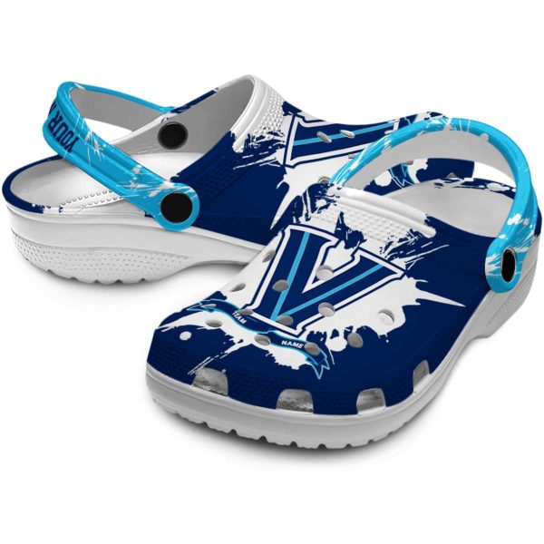 customized villanova wildcats splatter pattern clog high quality
