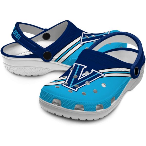 customized villanova wildcats striped accents clog high quality