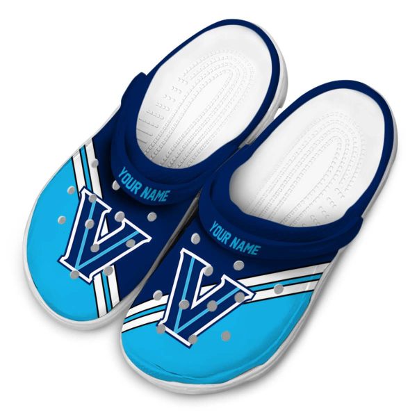 customized villanova wildcats striped accents clog latest model