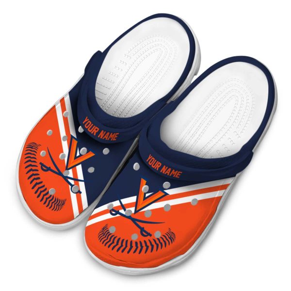 customized virginia cavaliers baseball motif clog latest model