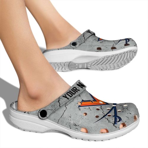 customized virginia cavaliers cracked texture clog fashion forward