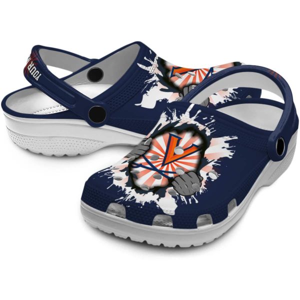 customized virginia cavaliers gripping hand clog high quality