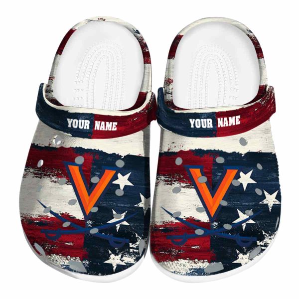 customized virginia cavaliers patriotic stripes clog best selling