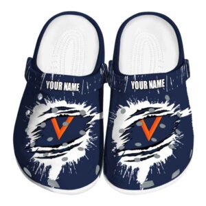 customized virginia cavaliers splash motif background clog best selling
