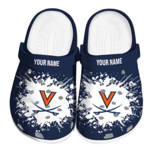 customized virginia cavaliers splatter background clog best selling