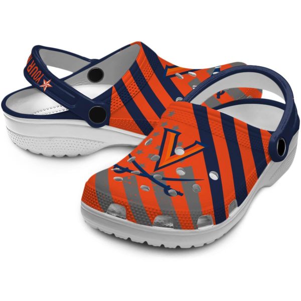 customized virginia cavaliers star spangled graphic clog high quality