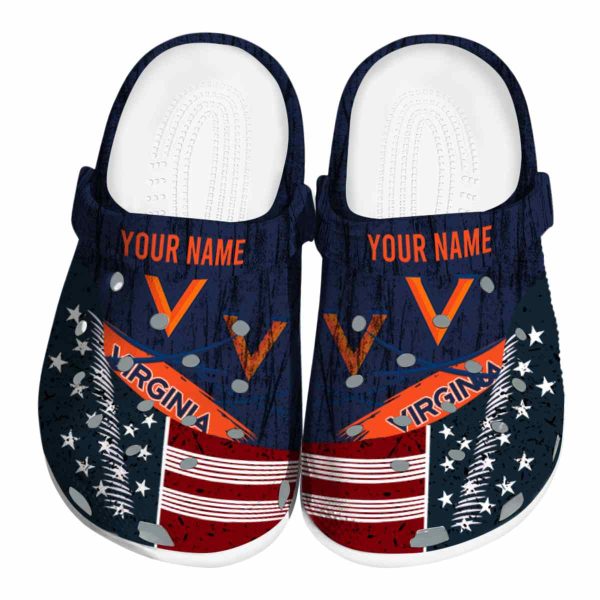 customized virginia cavaliers star spangled side pattern clog best selling