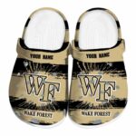 customized wake forest demon deacons paint splatter graphics clog best selling