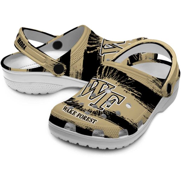 customized wake forest demon deacons paint splatter graphics clog high quality